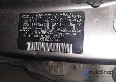 2013 Hyundai Accent Se из США, поврежденный, VIN KMHCU5AE6DU070203